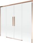 Mexen Rox, kétszárnyú tolóajtós kádparaván 180 x 150 cm, 8 mm-es átlátszó üveg, rozéarany profil, 8C9-180-002-60-00 (8C9-180-002-60-00)