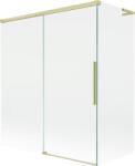 Mexen Rox, L tolóajtós, kétszárnyú kádparaván 140 + 70 x 150 cm, 8 mm-es átlátszó üveg, matt arany profil, 8C9L-140-070-55-00 (8C9L-140-070-55-00)
