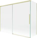 Mexen Rox, kétszárnyú tolóajtós kádparaván 190 + 90 x 150 cm, 8 mm-es átlátszó üveg, matt arany profil, 8C9-190-090-55-00 (8C9-190-090-55-00)