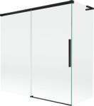 Mexen Rox, L tolóajtós, kétszárnyú kádparaván 160 + 70 x 150 cm, 8 mm-es átlátszó üveg, matt fekete profil, 8C9L-160-070-70-00 (8C9L-160-070-70-00)