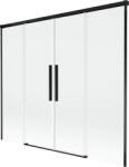 Mexen Rox, kétszárnyú tolóajtós kádparaván 170 x 150 cm, 8 mm-es átlátszó üveg, matt fekete profil, 8C9-170-002-70-00 (8C9-170-002-70-00)