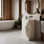 Rea Travena Square, szabadon álló mosdó 400×400×840 mm, bézs-ekrü, REA-U3534 (REA-U3534)