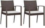 vidaXL 2 db Barna Polyrattan Kerti Szék Párnával 56, 5x57x83 cm