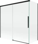 Mexen Rox, kétszárnyú tolóajtós kádparaván 160 + 70 x 150 cm, 8 mm-es átlátszó üveg, matt fekete profil, 8C9-160-070-70-00 (8C9-160-070-70-00)