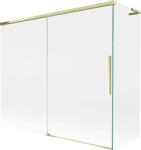 Mexen Rox, L tolóajtós, kétszárnyú kádparaván 180 + 90 x 150 cm, 8 mm-es átlátszó üveg, arany fényes profil, 8C9L-180-090-50-00 (8C9L-180-090-50-00)