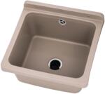 Gamma Riva, univerzális műanyag mosogató 40x38x22, 8 cm + szifon, 1 kamrás, bézs, GMA-KGR40-B (GMA-KGR40-B)