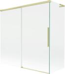 Mexen Rox, L tolóajtós, kétszárnyú kádparaván 160 + 70 x 150 cm, 8 mm-es átlátszó üveg, matt arany profil, 8C9L-160-070-55-00 (8C9L-160-070-55-00)