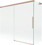 Mexen Rox, L tolóajtós, kétszárnyú kádparaván 180 + 80 x 150 cm, 8 mm-es átlátszó üveg, matt réz profil, 8C9L-180-080-65-00 (8C9L-180-080-65-00)