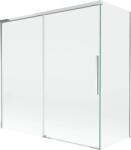 Mexen Rox, kétszárnyú tolóajtós kádparaván 160 + 70 x 150 cm, 8 mm-es átlátszó üveg, fehér profil, 8C9-160-070-20-00 (8C9-160-070-20-00)