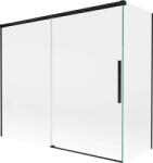 Mexen Rox, kétszárnyú tolóajtós kádparaván 180 + 80 x 150 cm, 8 mm-es átlátszó üveg, matt fekete profil, 8C9-180-080-70-00 (8C9-180-080-70-00)