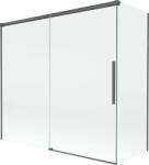 Mexen Rox, kétszárnyú tolóajtós kádparaván 170 + 70 x 150 cm, 8 mm-es átlátszó üveg, szálcsiszolt grafit profil, 8C9-170-070-66-00 (8C9-170-070-66-00)