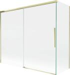 Mexen Rox, kétszárnyú tolóajtós kádparaván 180 + 80 x 150 cm, 8 mm-es átlátszó üveg, arany fényes profil, 8C9-180-080-50-00 (8C9-180-080-50-00)