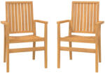 vidaXL 2 db Tömör Tíkfa Rakásolható Kerti Szék 56, 5X57, 5X91 cm