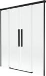 Mexen Rox, kétszárnyú tolóajtós kádparaván 160 x 150 cm, 8 mm-es átlátszó üveg, matt fekete profil, 8C9-160-002-70-00 (8C9-160-002-70-00)