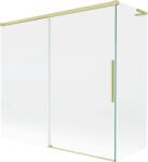 Mexen Rox, L tolóajtós, kétszárnyú kádparaván 170 + 75 x 150 cm, 8 mm-es átlátszó üveg, matt arany profil, 8C9L-170-075-55-00 (8C9L-170-075-55-00)