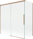 Mexen Rox, kétszárnyú tolóajtós kádparaván 150 + 70 x 150 cm, 8 mm-es átlátszó üveg, matt réz profil, 8C9-150-070-65-00 (8C9-150-070-65-00)