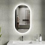 Erga Demi, ovális LED tükör 50x90cm, 3 fényszín, elülső világítás, páramentes fűtőpárna, ERG-V01-DEMI-5090-CL (ERG-V01-DEMI-5090-CL)