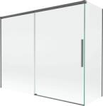 Mexen Rox, kétszárnyú tolóajtós kádparaván 190 + 90 x 150 cm, 8 mm-es átlátszó üveg, szálcsiszolt grafit profil, 8C9-190-090-66-00 (8C9-190-090-66-00)