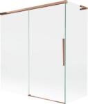 Mexen Rox, L kétszárnyú tolóajtós kádparaván 150 + 70 x 150 cm, 8 mm-es átlátszó üveg, rozéarany profil, 8C9L-150-070-60-00 (8C9L-150-070-60-00)