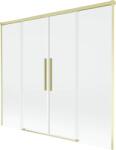 Mexen Rox, kétszárnyú tolóajtós kádparaván 170 x 150 cm, 8 mm-es átlátszó üveg, matt arany profil, 8C9-170-002-55-00 (8C9-170-002-55-00)