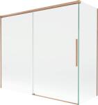 Mexen Rox, kétszárnyú tolóajtós kádparaván 180 + 80 x 150 cm, 8 mm-es átlátszó üveg, matt réz profil, 8C9-180-080-65-00 (8C9-180-080-65-00)