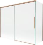 Mexen Rox, kétszárnyú tolóajtós kádparaván 190 + 90 x 150 cm, 8 mm-es átlátszó üveg, matt réz profil, 8C9-190-090-65-00 (8C9-190-090-65-00)