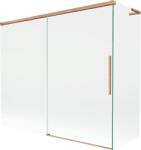 Mexen Rox, L tolóajtós, kétszárnyú kádparaván 180 + 90 x 150 cm, 8 mm-es átlátszó üveg, matt réz profil, 8C9L-180-090-65-00 (8C9L-180-090-65-00)