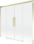 Mexen Rox, kétszárnyú tolóajtós kádparaván 190 x 150 cm, 8 mm-es átlátszó üveg, arany fényes profil, 8C9-190-002-50-00 (8C9-190-002-50-00)