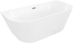 Mexen Oris, szabadon álló, hornyolt kád 170 x 80 cm, fényes fehér, grafit túlfolyóval, 52871708000-95 (52871708000-95)