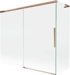 Mexen Rox, L tolóajtós, kétszárnyú kádparaván 180 + 80 x 150 cm, 8 mm-es átlátszó üveg, rozéarany profil, 8C9L-180-080-60-00 (8C9L-180-080-60-00)