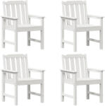 vidaXL Kerti Étkező Székek 4 db Fehér 65, 5X55, 5X88 cm Hdpe