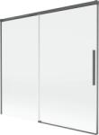 Mexen Rox, kétszárnyú tolóajtós kádparaván 170 x 150 cm, 8 mm-es átlátszó üveg, szálcsiszolt grafit profil, 8C9-170-001-66-00 (8C9-170-001-66-00)