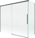 Mexen Rox, kétszárnyú tolóajtós kádparaván 180 + 80 x 150 cm, 8 mm-es átlátszó üveg, szálcsiszolt grafit profil, 8C9-180-080-66-00 (8C9-180-080-66-00)