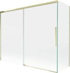 Mexen Rox, kétszárnyú tolóajtós kádparaván 190 + 80 x 150 cm, 8 mm-es átlátszó üveg, arany fényes profil, 8C9-190-080-50-00 (8C9-190-080-50-00)