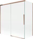 Mexen Rox, kétszárnyú tolóajtós kádparaván 150 + 70 x 150 cm, 8 mm-es átlátszó üveg, rozéarany profil, 8C9-150-070-60-00 (8C9-150-070-60-00)