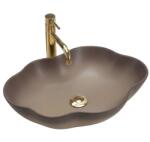 Rea Pearl, pultra szerelhető mosdó 505x380x135 mm, bézs-barna-ombre, REA-U0629 (REA-U0629)