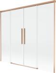 Mexen Rox, kétszárnyú tolóajtós kádparaván 180 x 150 cm, 8 mm-es átlátszó üveg, matt réz profil, 8C9-180-002-65-00 (8C9-180-002-65-00)