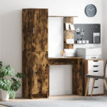 vidaXL Tárolós Íróasztal Füstölt Tölgy Szerelt Fa