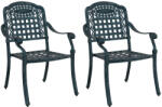 vidaXL Kerti Székek 2 db Zöld Öntött Alumínium