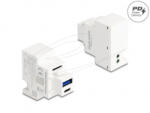Delock Keystone Modul A-típusú USB-vel és USB Type-C töltő porttal PD 20 W fehér (41483) (41483)