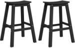 vidaXL Bárszékek 2 db Fekete Hdpe