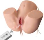 XISE Mega Masturbator Ingrid, 2 Canale de Penetrare, Remote Control, 5 Moduri Suctiune, 5 Moduri Vibratii, Super Skin, USB Magnetic, Natural, 15.3 kg