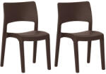 vidaXL 2 db Mokka Színű Polipropilén Kerti Szék