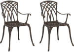vidaXL Kerti Szék 2 db Bronz 53x51x88, 5 cm Alumínium