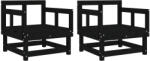 vidaXL 2 db Fekete Tömör Fenyőfa Kerti Szék