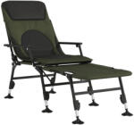 vidaXL Zöld Összecsukható Horgászágyszék Állítható Sárgyűjtő Lábbal