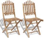 vidaXL 2 db Összecsukható Bambusz Kerti Szék
