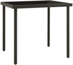 vidaXL Antracitszürke Üveg És Acél Kültéri Étkezőasztal 80x80x72 cm