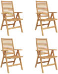 vidaXL Kerti Székek Összecsukható 4 db Tömör Tíkafa, Kerti Székek 2 db Tömör Tíkafa