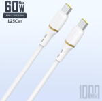 Dudao L25C USB-C - USB-C Silicone Cable 60W 1m - White (L25C-white) - pcone